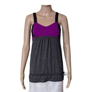 Lululemon Run Back On Track Tank Top Built In Bra Drawstring multicolor size 4